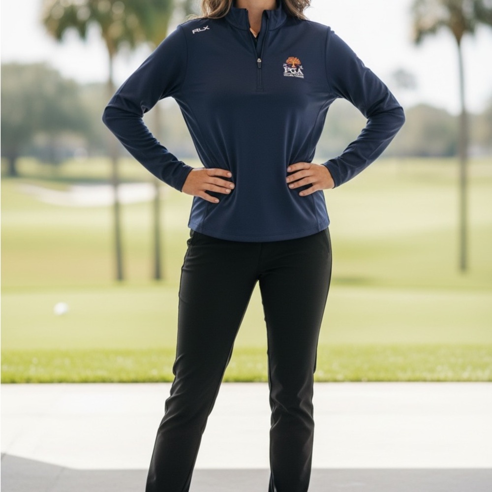 RLX Ralph Lauren 2021 PGA Ocean Course Navy Quarter-Zip Sweatshirt